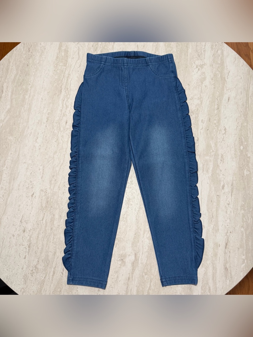 NWOT Calzedonia Toddler Girl Ruffled Soft Denim Leggings *3-4